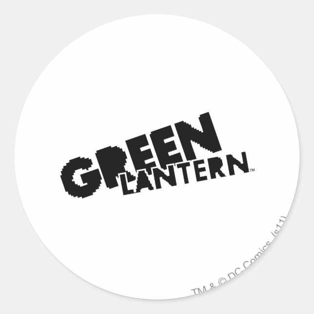 Sticker Rond Logo de lanterne verte - Pixels (Devant)
