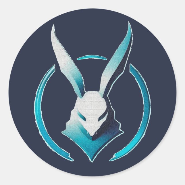 Sticker Rond Logo de lapin (Devant)