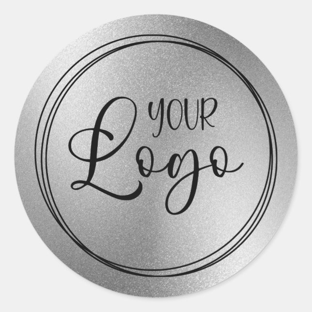 Sticker Rond Logo de l'apparence des huiles gris argenté (Devant)