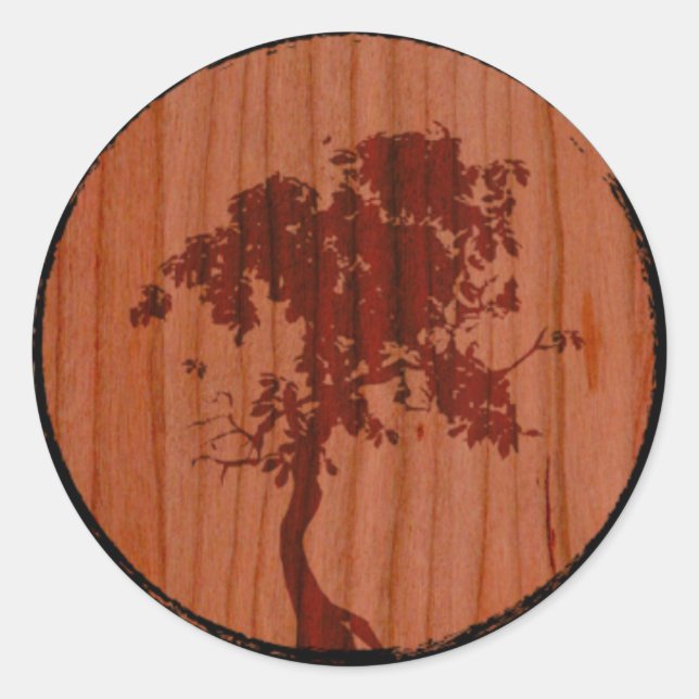 Sticker Rond Logo de l'arbre de bois personnalisé Stafford (Devant)