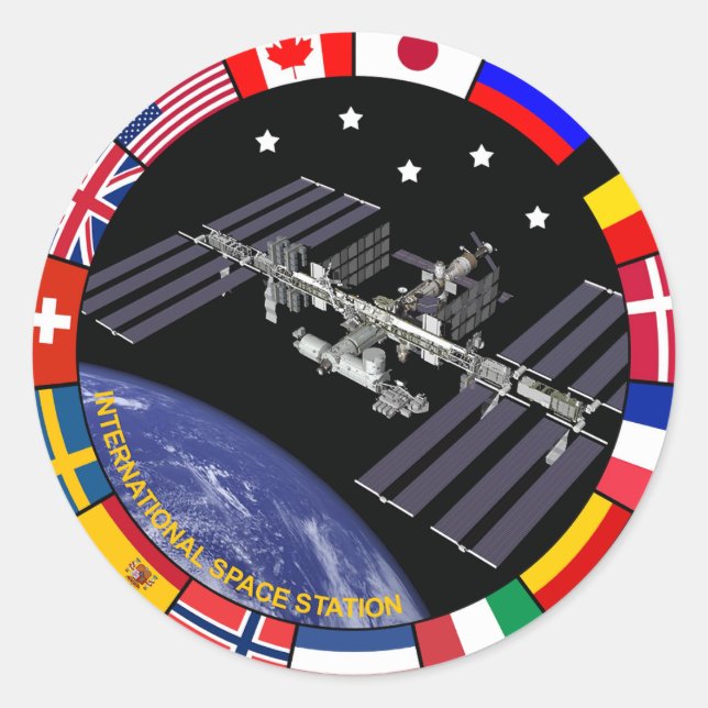 Sticker Rond Logo de l'Emblème ISS (Devant)