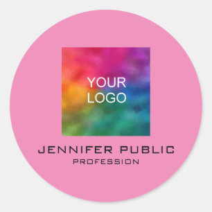 Sticker Rond Logo de l'entreprise Ajouter votre texte personnal
