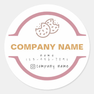 Sticker Rond Logo de l'entreprise de biscuits
