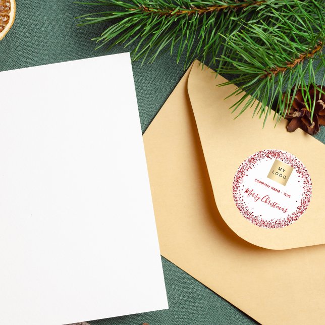 Sticker Rond Logo de l'entreprise de parties scintillant rouge  (Créateur téléchargé)