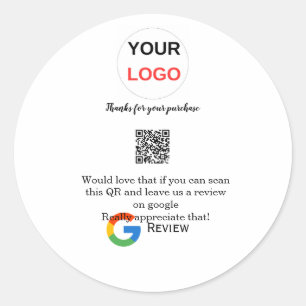 Sticker Rond logo de l'entreprise de révision Google Scan QR re