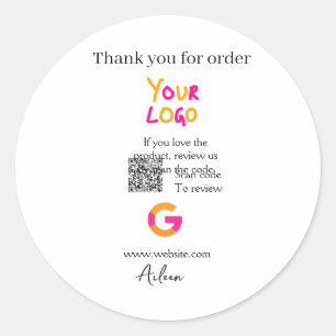 Sticker Rond logo de l'entreprise de revue Google site Web scan