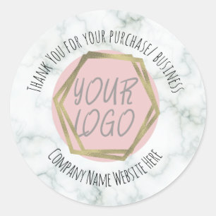 Sticker Rond Logo de l'entreprise Merci en marbre  