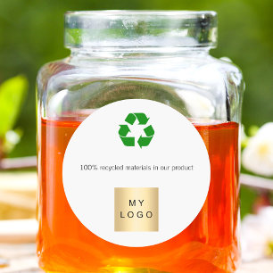 Sticker Rond Logo de l'entreprise produit symbole vert recycleu