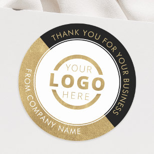 Sticker Rond Logo de l'entreprise professionnelle Merci Or