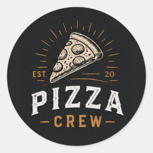 Sticker Rond 🍕 Logo de l'équipe de Pizza Crew Italian Pizzeria