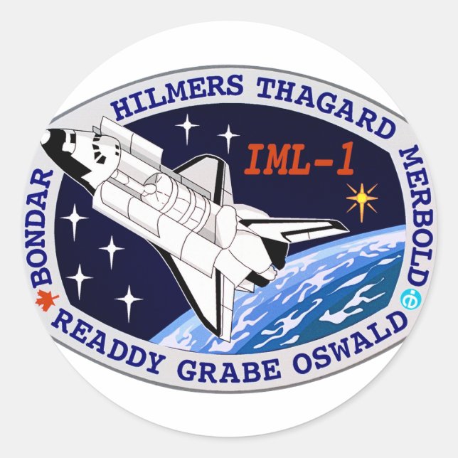 Sticker Rond Logo de l'insigne de mission STS-42 (Devant)