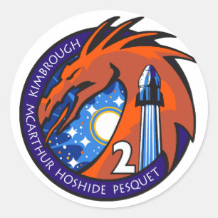 Sticker Rond Logo de l'insigne officiel SpaceX Crew-2
