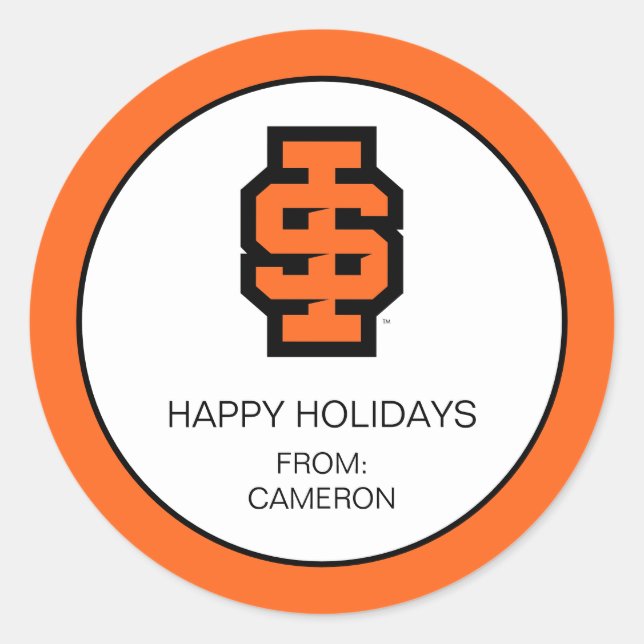 Sticker Rond Logo de l'Université d'État de l'Idaho (Devant)