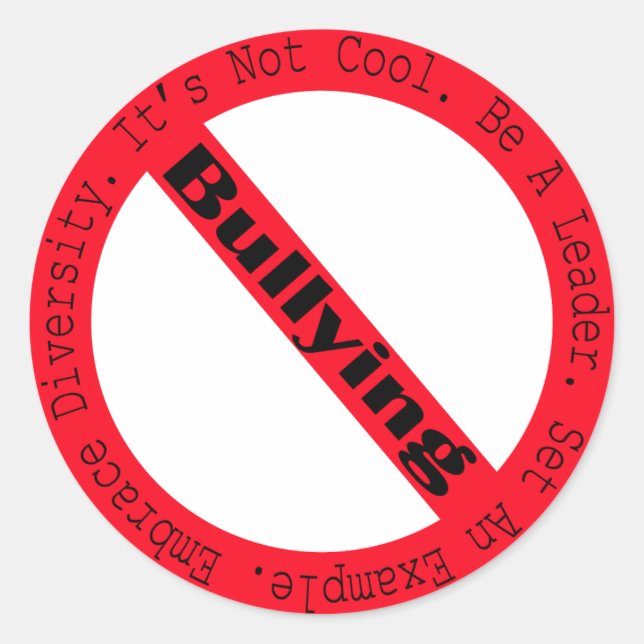 Sticker Rond Logo de lutte contre l'intimidation par Shirley Ta (Devant)