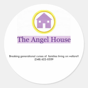 Sticker Rond logo de maison d'ange, casser les malédictions gén