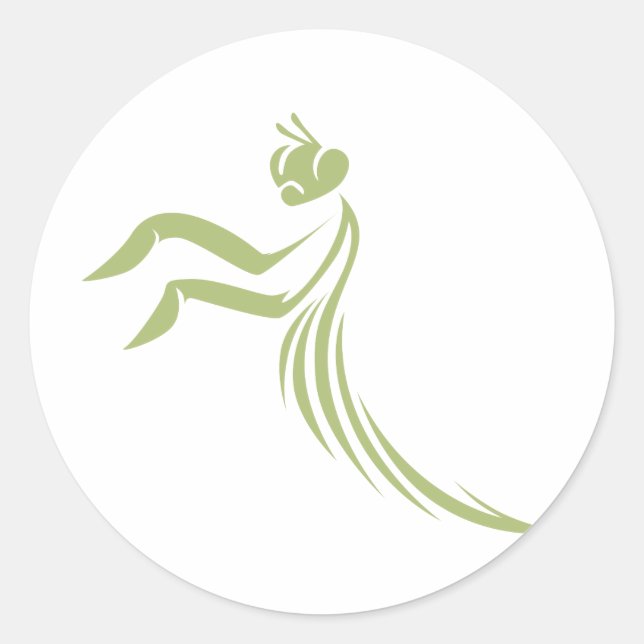Sticker Rond Logo de Mantis pour la prière verte (Devant)