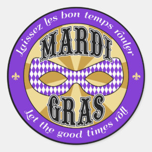 Sticker Rond Logo de Mardi Gras