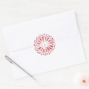 Sticker Rond Logo de mariage avec carreaux marocains magenta