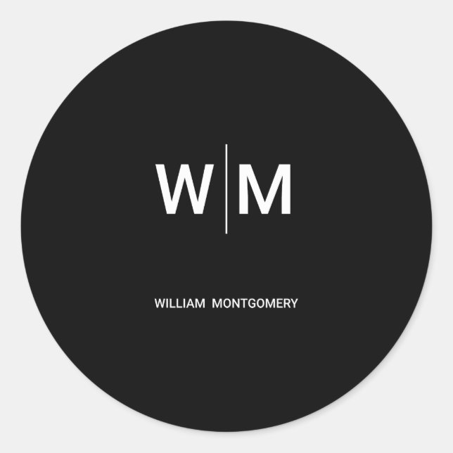 Sticker Rond Logo de marque noire | Entreprise (Devant)
