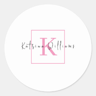 Sticker Rond Logo de marque professionnelle Monogramme de scrip