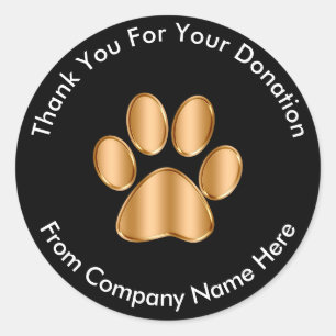 Sticker Rond Logo de Merci classique pour animaux de compagnie