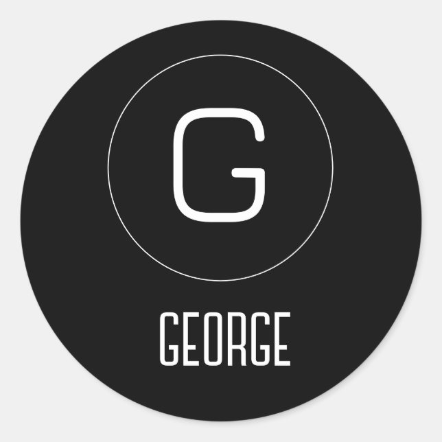 Sticker Rond Logo de nom personnel personnalisable (Devant)
