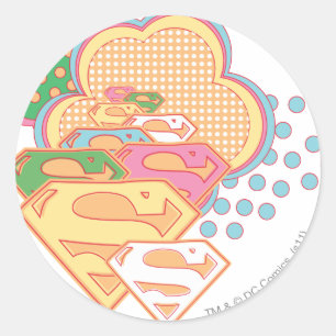 Sticker Rond Logo de nuage coloré Supergirl