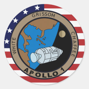 Sticker Rond Logo de patchs de mission Apollo 1