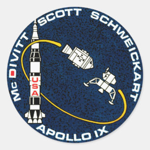 Sticker Rond Logo de patchs de mission Apollo 9 NASA