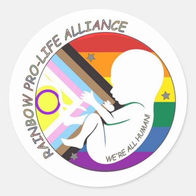 Sticker Rond Logo de Rainbow Pro-Life Alliance (Devant)