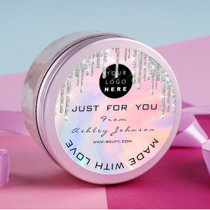 Sticker Rond Logo De Remerciement De Parties scintillant Faite 