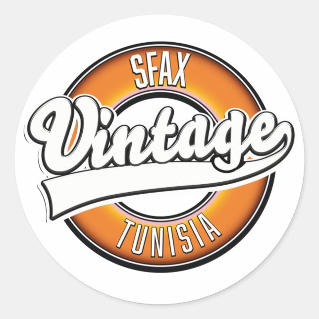 Sticker Rond Logo de Sfax Tunisie style vintage (Devant)