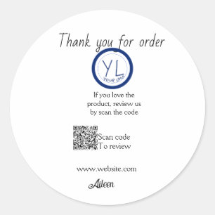 Sticker Rond logo de site web d'entreprise de critique Google s