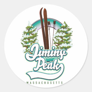 Sticker Rond logo de ski de jiminy peak massachusetts
