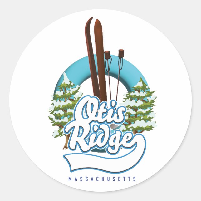 Sticker Rond Logo de ski Otis Ridge Massachusetts (Devant)