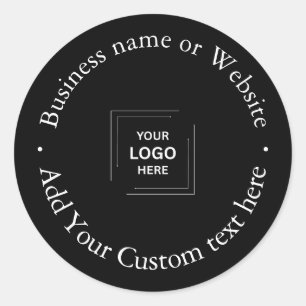 Sticker Rond Logo de société moderne noir personnalisé pour les