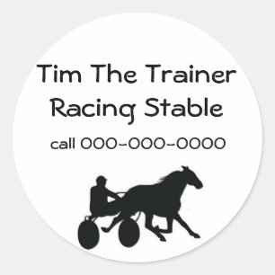 Sticker Rond Logo de Standardbred de course d'attelages