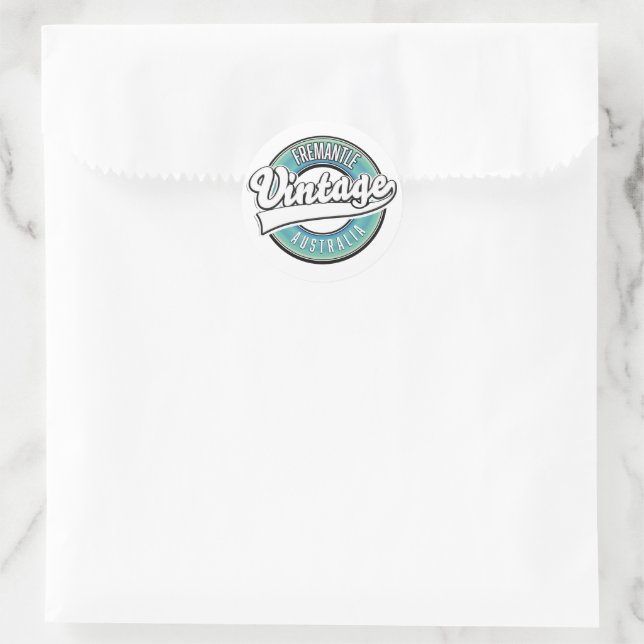 Sticker Rond Logo de style vintage Fremantle australia. (Sac)