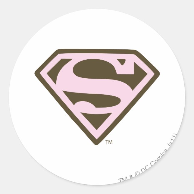 Sticker Rond Logo de Supergirl Pink and Brown (Devant)