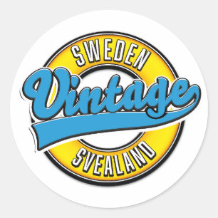 Sticker Rond logo de Svealand en Suède de style vintage