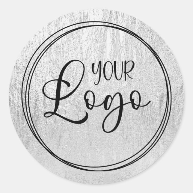 Sticker Rond Logo de texture en verre d'argent (Devant)