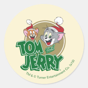 Sticker Rond Logo de Tom et Jerry Holiday