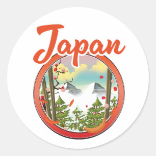 Sticker Rond logo de voyage du Japon