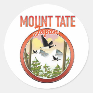 Sticker Rond Logo de voyage du Mont Tate Japon