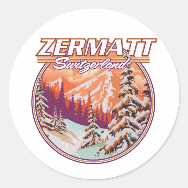Sticker Rond Logo de Zermatt suisse (Devant)
