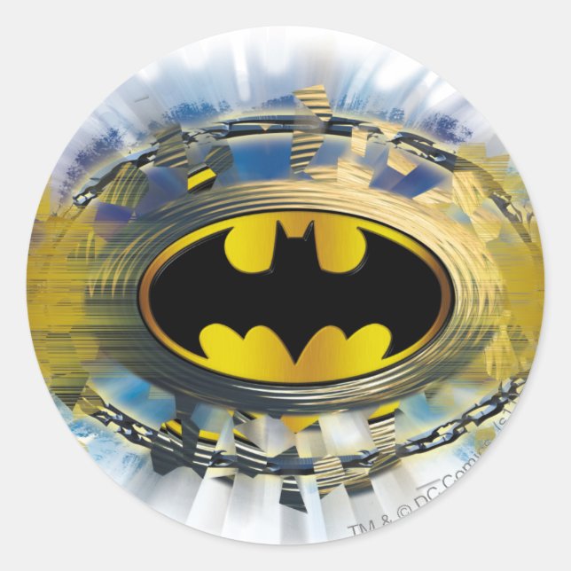 Sticker Rond Logo Décoré Batman (Devant)