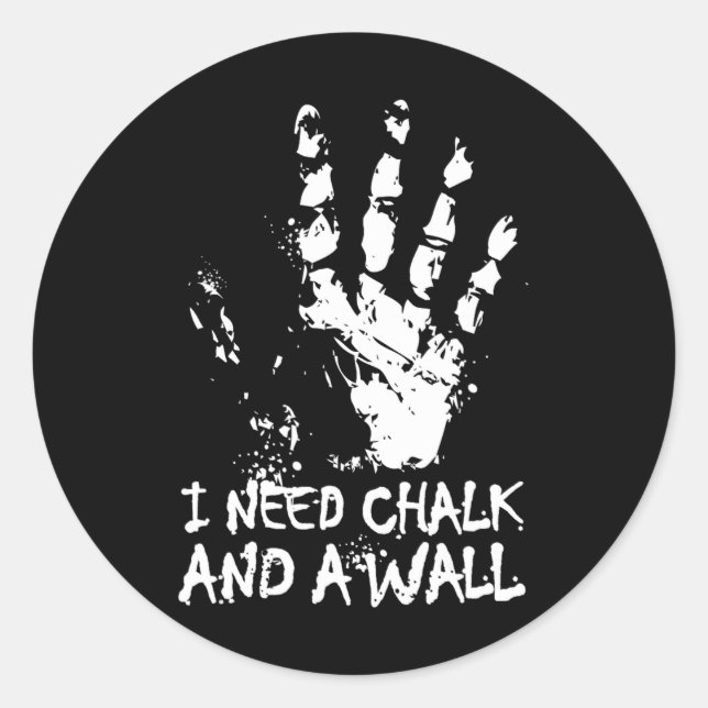 Sticker Rond Logo d'empreinte de mur de Boulder Chalk Climbing  (Devant)