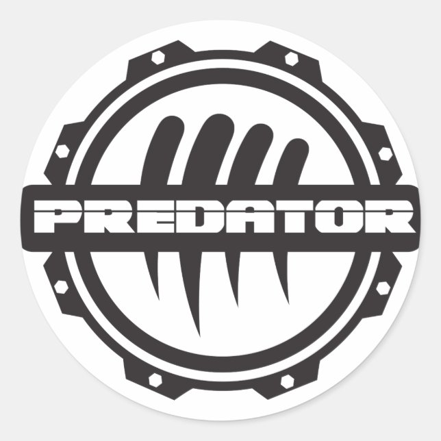 Sticker Rond Logo d'engrenage Predator Inc. (Devant)