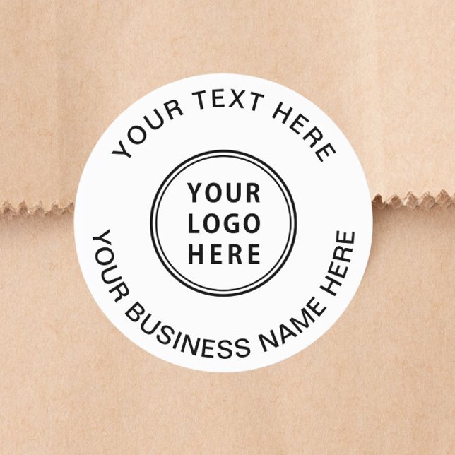 Sticker Rond Logo d'entreprise blanc (Créateur téléchargé)