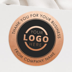 Sticker Rond Logo d'entreprise Cuivre Merci promotionnel
